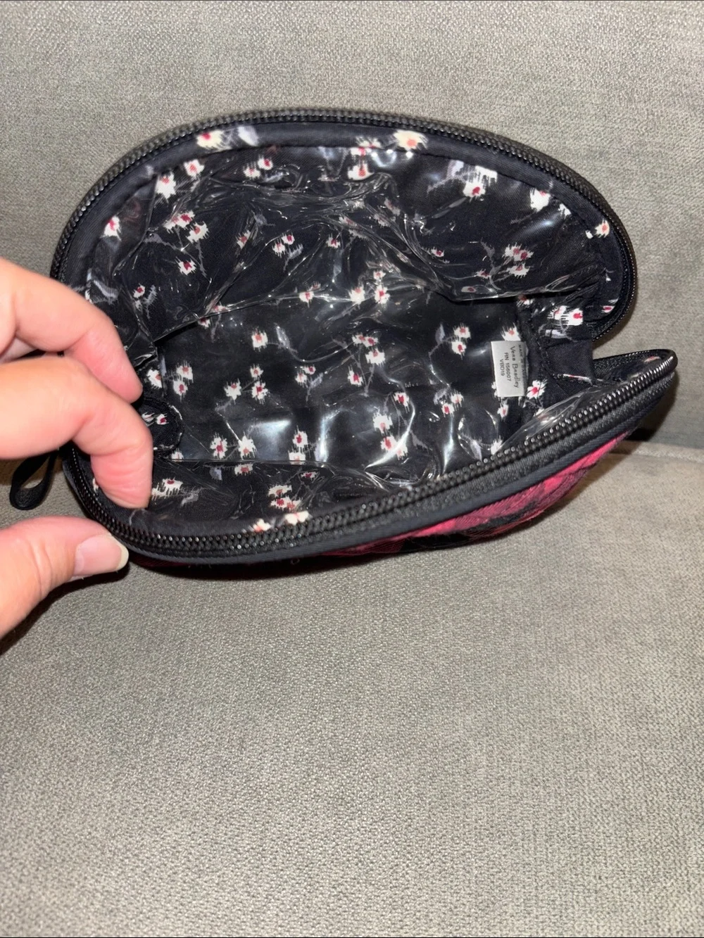 Vera Bradley Red and Black Buffalo Plaid Quilted Cosmetic Case